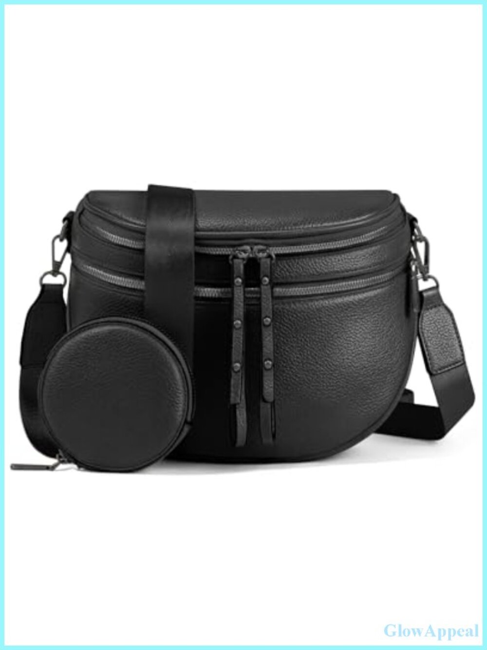 Vegan Leather Crossbody Bum Bag Convertible Wide Strap Shoulder Bag